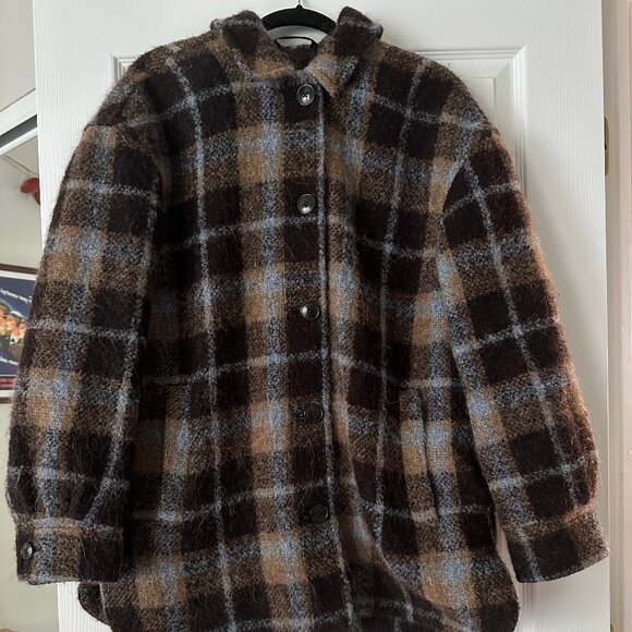 Madewell Brown Plaid Jacket - Picture 1 of 4